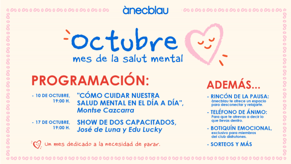 Ànecblau convierte octubre en el Mes de la Salud Mental con actividades gratuitas