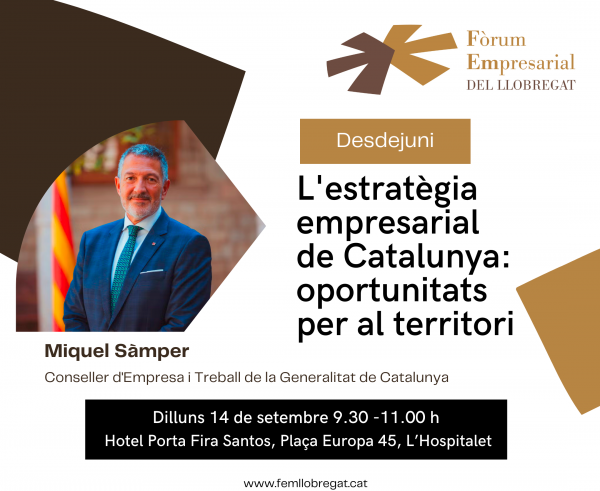 Img Desdejuni amb Miquel Sàmper, conseller d'Empresa i Treball Generalitat de Catalunya. Inscriu-te! 3