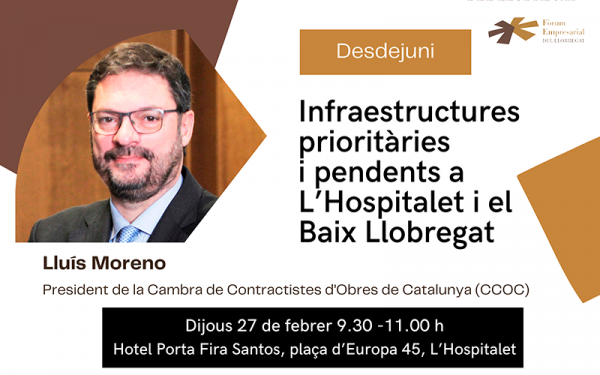 Lluís Moreno, president de la Cambra de Contractistes d'Obres de Catalunya, proper convidat del FEm Llobregat
